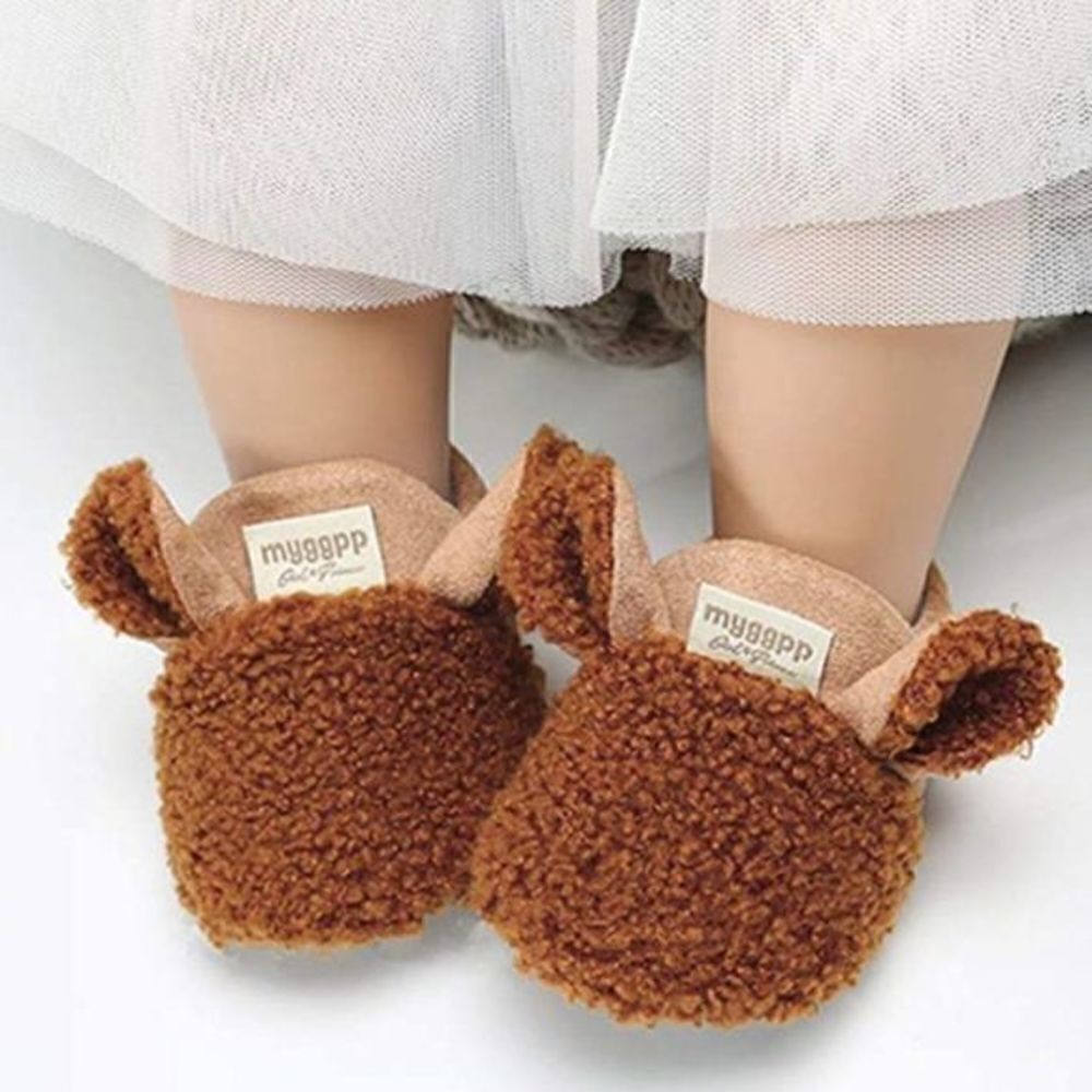 𝅺Baby Cozy Slip-on Slippers  Brown